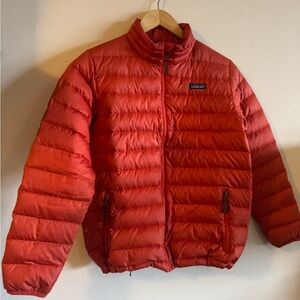 Patagonia Down Sweater Jacket,  Kids Size 14 XL, Red Color.